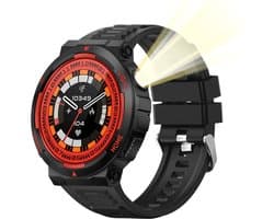 Pro-Care Excellent Quality® Smartwatch 1.53 inch Smartwatch Dames Heren - Android en iOS - IP68 - LED Zaklamp - Bluetooth Bellen - Hartslag & Slaap Monitor - Bloeddruk & Bloedzuurstofmeting - Multiple 100+ Sport Modi - Smartwatches - Zwart Rood