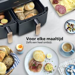 Philips 3000 Series Dual Airfryer - NA351/00 - Dubbele Mand - 9L - Tot 6 Personen - Zwart/Zilver — thumbnail 7