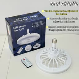 Nivard Plafondventilator - Met Verlichting - Plafond Ventilator - Met Lamp - Plafonniere Met Ventilator - Met Licht - Wit - 23cm — thumbnail 2