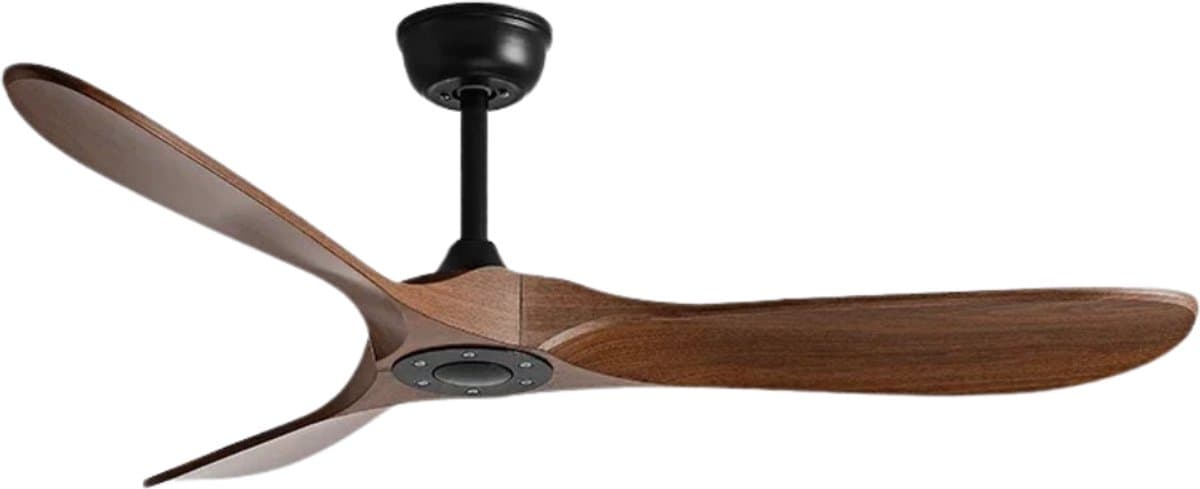 Nivard Plafondventilator - Met Verlichting - Plafond Ventilator - Met Lamp - Plafonniere Met Ventilator - Donker Hout - 106cm — afbeelding 1