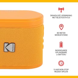Kodak SoundBrix Bluetooth Speaker – Draadloze Muziek Box –5W RMS - 2pcs – Oranje — thumbnail 2