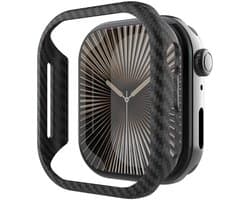NEKIT Fiber - Hoesje Geschikt voor Apple Watch 11/10 46MM - Kevlar Bumper Cover Case - 1500D Aramidevezels - Ultra Dun - Zwart