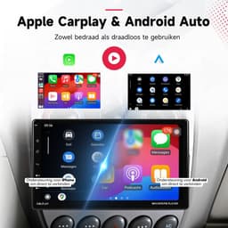 Boscer 1Din Autoradio - Apple Carplay & Android Auto - 9 inch HD verstelbaar scherm - USB, Aux, Bluetooth - Achteruitrijcamera & Microfoon — thumbnail 3
