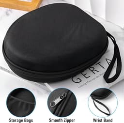 Koptelefoon case - 21 x 19 x 6 cm - Over-ear hoofdtelefoontas - Harde beschermhoes - On-ear/Over-ear case - Headset - Koptelefoon hoesje - Universele - Beschermhoes - Draagtas - Waterbestendig - Stootvast - Oortjes opberg hoesje - Zwart — thumbnail 3