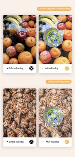 Pesticiden Reiniger - Pesticiden Verwijderaar - USB-Fruitreiniger - Produce Purifier - Verwijder Moeiteloos Bacteriën & pesticiden - voor Het Reinigen van Fruit, Groenten en Vlees — thumbnail 2