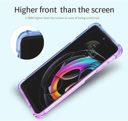 Allecto Plus - Ultra Slim Transparante Antimodder Siliconen Zachte Schokbestendige TPU Bumper Hoes voor Smartphones in Paars/Blauw Design — thumbnail 4