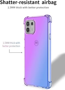 Allecto Plus - Ultra Slim Transparante Antimodder Siliconen Zachte Schokbestendige TPU Bumper Hoes voor Smartphones in Paars/Blauw Design — thumbnail 3