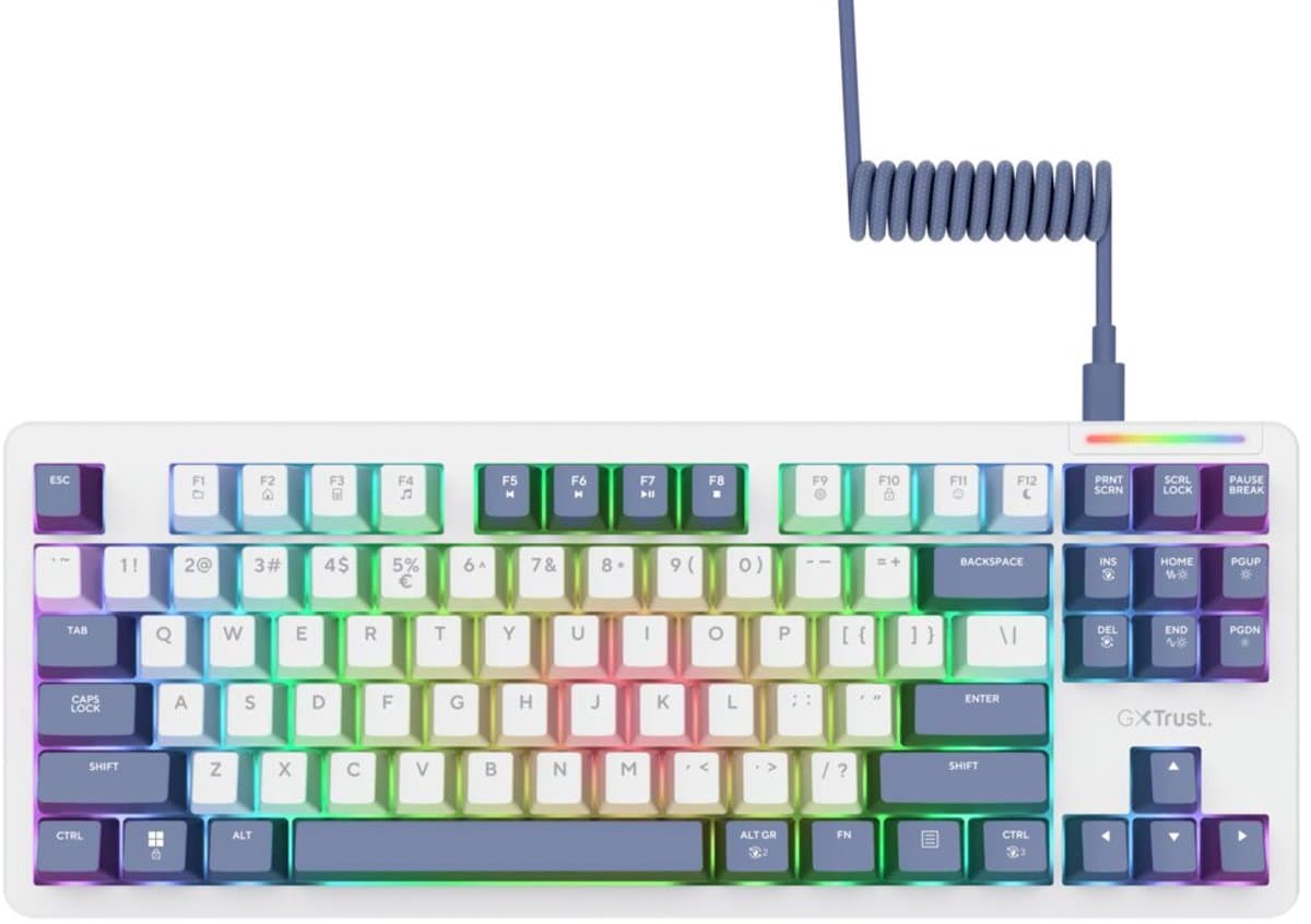 Trust GXT 872 Xyra - TKL Mechanisch Gaming Toetsenbord - Hot-Swappable LEOBOG Seiya-switches - Volledig RGB - Bedraad - PC/PS5 - US QWERTY — afbeelding 1