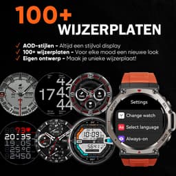 Synyq GPS ProX - GPS Smartwatch Heren - 4 Bandjes - AMOLED - 5ATM Waterdicht - 51 mm - Belfunctie - 170+ Sportmodi - Horloge Heren - Smartwatch Heren - Sport Horloge - iOS & Android — thumbnail 8
