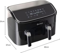 Sommertal HF DUAL 900 heteluchtfriteuse met dubbele kamer | 9 liter XXL heteluchtfriteuse & dehydrator | 2850 W | Digitaal touchscreen | 3D-luchtcirculatiesysteem | Voorverwarmen | Synchronisatiefunctie — thumbnail 4