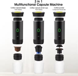Kelseek elektrisch koffiezetapparaat - Koffiemachine - Koffiemaker - Capsule - Reizen - Auto - Draagbaar - Draadloos - Zwart — thumbnail 2