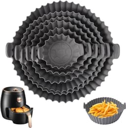 6 Stuks Siliconen Pot - Siliconen Vorm voor Heteluchtfriteuse - 6 Maten Siliconen Inzetstuk voor Heteluchtfriteuse - Air Fryer Siliconen Liner Geschikt voor Ovens en Magnetrons — thumbnail 1