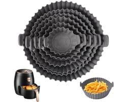 6 Stuks Siliconen Pot - Siliconen Vorm voor Heteluchtfriteuse - 6 Maten Siliconen Inzetstuk voor Heteluchtfriteuse - Air Fryer Siliconen Liner Geschikt voor Ovens en Magnetrons