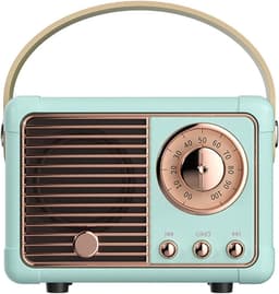 Retro bluetooth luidspreker - vintage luidspreker met klassieke antieke stijl - luid volume - draadloze Bluetooth 5.0-verbinding - bluetooth luidsprekers boxen - blauw — thumbnail 1