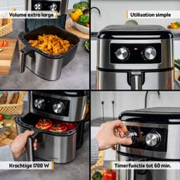 TZS First Austria Airfryer - Heteluchtfriteuse - 8L - 1700W - 80ºC tot 200ºC - Zwart — thumbnail 8