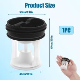 Pluisfilter zeef pluisfilter vervanging voor wasmachine van meerdere merken, vervanging voor pluisfilter met hoog rendement, optimale bescherming van de pomp — thumbnail 2