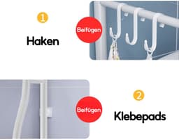 CHIWIN Wasmachine Rek Wit - 2 Laags 151 x 66 x 25 cm - Wasmachine Ombouw rek voor Bovenlader - Geen Boren - Robuust Ontwerp - Ruimtebesparend - Snel Montage - voor Badkamer, Toilet — thumbnail 5