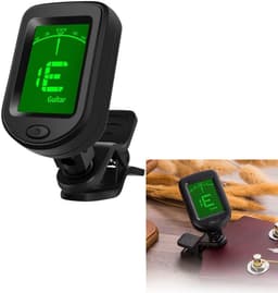 1 stuk - Gitaarstemmer - Stemmer - Clip-On-stemmer - Elektrische gitaarstemmer - Digitale tuner - Gebruiksgemak - Zwart - Geschikt voor gitaar, bas, viool, ukelele — thumbnail 1