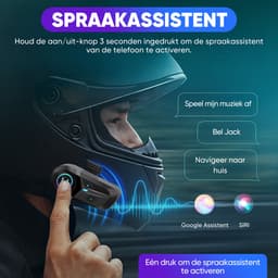 XELAR® Draadloze Motorhelm Headset - Intercom Motor Helm , Scooter - Bluetooth 5.3 - IP65 Waterproof - Handsfree bellen - Muziek en Radio Luisteren via je Telefoon - Harde Microfoon — thumbnail 4