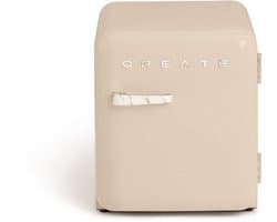CREATE - Koelkast in retrostijl - Zand - Handvat Marmer - FRIDGE RETRO 48L