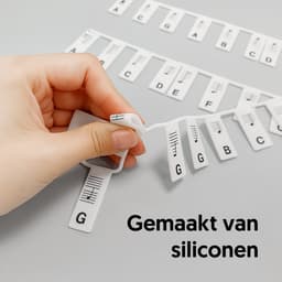 Siliconen Piano Stickers Afneembaar of Keyboard Stickers Herbruikbaar - Wit — thumbnail 3