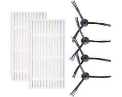2 filters en 4 zijborstels, accessoire vervanging Geschikt voor Robot Medion E32 (MD 18510), E32 SW (MD 18503), MD16192, MD18500, MD18501, MD18600