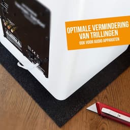 Naturn Living Anti Trillingsmat Wasmachine en Wasdroger - 60 x 60 x 0,3 cm - Trillingsdemper - Geluidsdempende Antislip Mat - Rubber Mat - Zwart — thumbnail 3