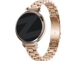 Bandz Stalen schakel band 'Classic' - Smartwatch bandje 14mm geschikt voor Garmin Lily 2 (alleen tweede versie) - inclusief inkort set - rosé goud
