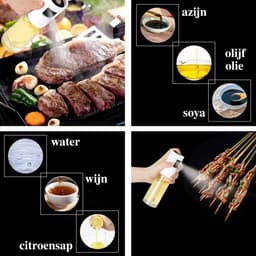 Voor de AirFryer : 2 stuks Olijfolie verstuiver Glas 100ml navulbaar — thumbnail 2