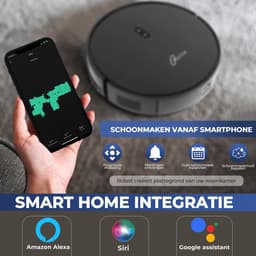 Tjilla C100 Robotstofzuiger met dweilfunctie - Nederlands product - Anti-klit borstel - Met laadstation - V-Slam navigatie - Proefperiode 30 dagen - Huisdieren - Dweilrobot - Bediening met App - Met afstandsbediening - 10.000pa — thumbnail 3