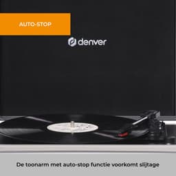 Denver Platenspeler Bluetooth - Ingebouwde Speakers - FM Radio - Auto-stop - Retro - VPR250 — thumbnail 5