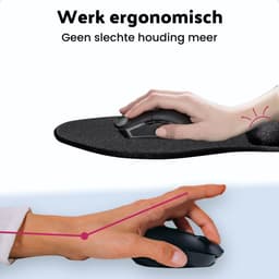 Lynnz® Muismat met polssteun ergonomisch zwart | gel - anti RSI - ergonomische muismat - muis - muismatten - rechtshandig - gaming - kantoor — thumbnail 4