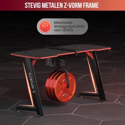 Avalo Gaming Bureau - 100x60x75 CM - Game Desk - Tafel - Zwart — thumbnail 6