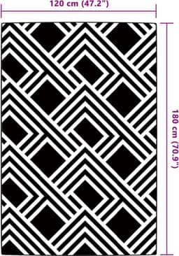 vidaXL - Buitenkleed - ARAKIL - 120x180 - cm - PP - grijs — thumbnail 5