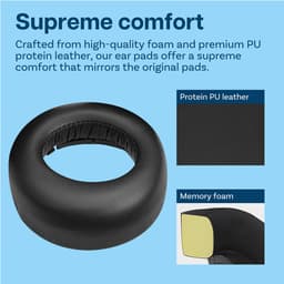 MMOBIEL Oorkussens voor Sony PlayStation 5 3D Pulse Wireless PS5 Hoofdtelefoon – Protein PU Koptelefoon Oorkussen - Hoofdtelefoon Earpads – Zwart — thumbnail 3