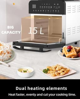 Biolomix Oven Airfryer combi - RVS - 11 in 1 - Touchscreen - Hulpmiddelen Inbegrepen - Broodrooster - airfryer xxl — thumbnail 7