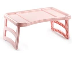 Plasticforte Dienblad - ontbijt op bed tafeltje - oud roze - 51x33 cm - schoottafeltje - bedtafel laptop