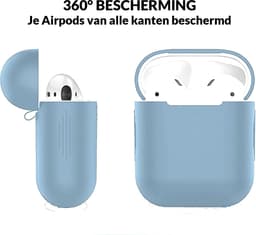 AirPods Hoesje voor Apple AirPods 1 & 2 – Babyblauw - Siliconen Beschermende Case — thumbnail 3