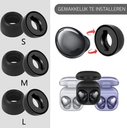 Oordopjes geschikt voor Samsung Galaxy BudsPro - Samsung Galaxy Buds Pro tips - Samsung Galaxy Buds Pro vervanging tips - 5 paar oordopjes voor Samsung Galaxy Buds Pro - Zwart / Large — thumbnail 4