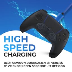 CS Oplaadkabel PS5 Controller – 3M – Nylon – Blauw – Geschikt voor PlayStation 5 — thumbnail 5
