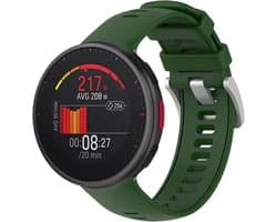 Siliconen Smartwatch bandje - Geschikt voor Polar Vantage V2 siliconen bandje - groen - Strap-it Horlogeband / Polsband / Armband