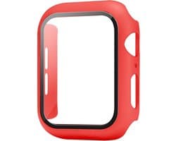 Full Body Case geschikt voor Apple Watch 45mm Series 7 / 8 | Ingebouwde Glazen Screenprotector | 360 Hoesje | Geschikt voor 45mm geschikt voor Apple Watch Series 7 / 8 rood