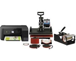 PixMax 5 in 1 Hitte Pers Bundel & Printer - Bevat: Printer, Hittepers, Petterpers, bordenpers, mokkenpers - GRATIS 10 vellen sublimatiepapier