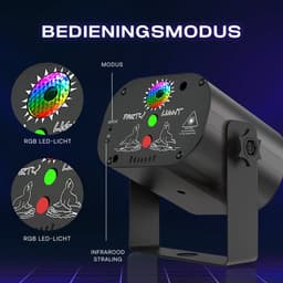 Boscer Disco Laser | 3 in 1 Multilaser | Stroboscoop & Parscoop effect | LED Disco | Party discolaser | Geluid gestuurd | Discolamp | Lichteffect — thumbnail 4