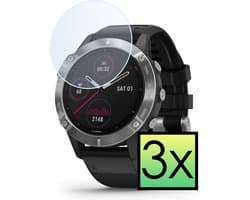 Screenprotector - 3 Stuks - Geschikt voor Garmin Fenix 6 - Extra Sterk - Tempered Glass - Gehard Glas - Beschermglas Screen Cover - Bescherm Protector voor Smartwatch