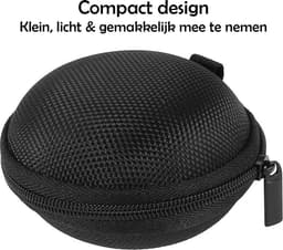 Opberg Etui Voor Oordopjes - Nylon Hoesje voor Oortjes Met Rits - Zwart — thumbnail 3