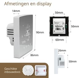 Warmara Thermostaat voor cv - CV Thermostaat - Slimme Thermostaat - Zilver - 4cm x 9cm x 9cm — thumbnail 3