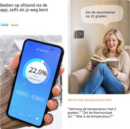 Warmara Thermostaat voor cv - CV Thermostaat - Slimme Thermostaat - Wit - 9cm x 9cm x 4cm — thumbnail 2