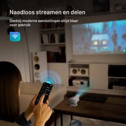 Mini Beamer 1080p Full HD - LED Projectie - 1920 x 1080 Resolutie - Wit - Voor Thuisbioscoop En Zakelijk Gebruik — thumbnail 3