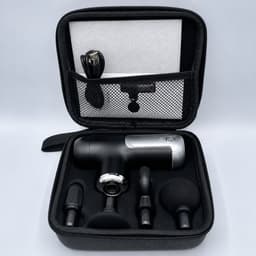 VHV - Massage gun - Spiermassager - Uitgerust met 4 massagekoppen - 6 intensiteitsniveaus - Zwart - Massage pistool - Opbergcase - Krachtig en Draadloos Sport en Relax Massage Apparaat — thumbnail 4